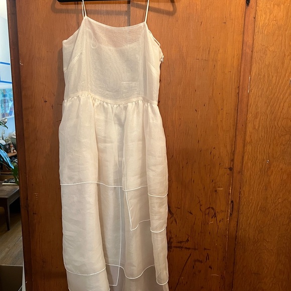 Casual Ivory Midi Wedding Dress - Picture 2 of 9